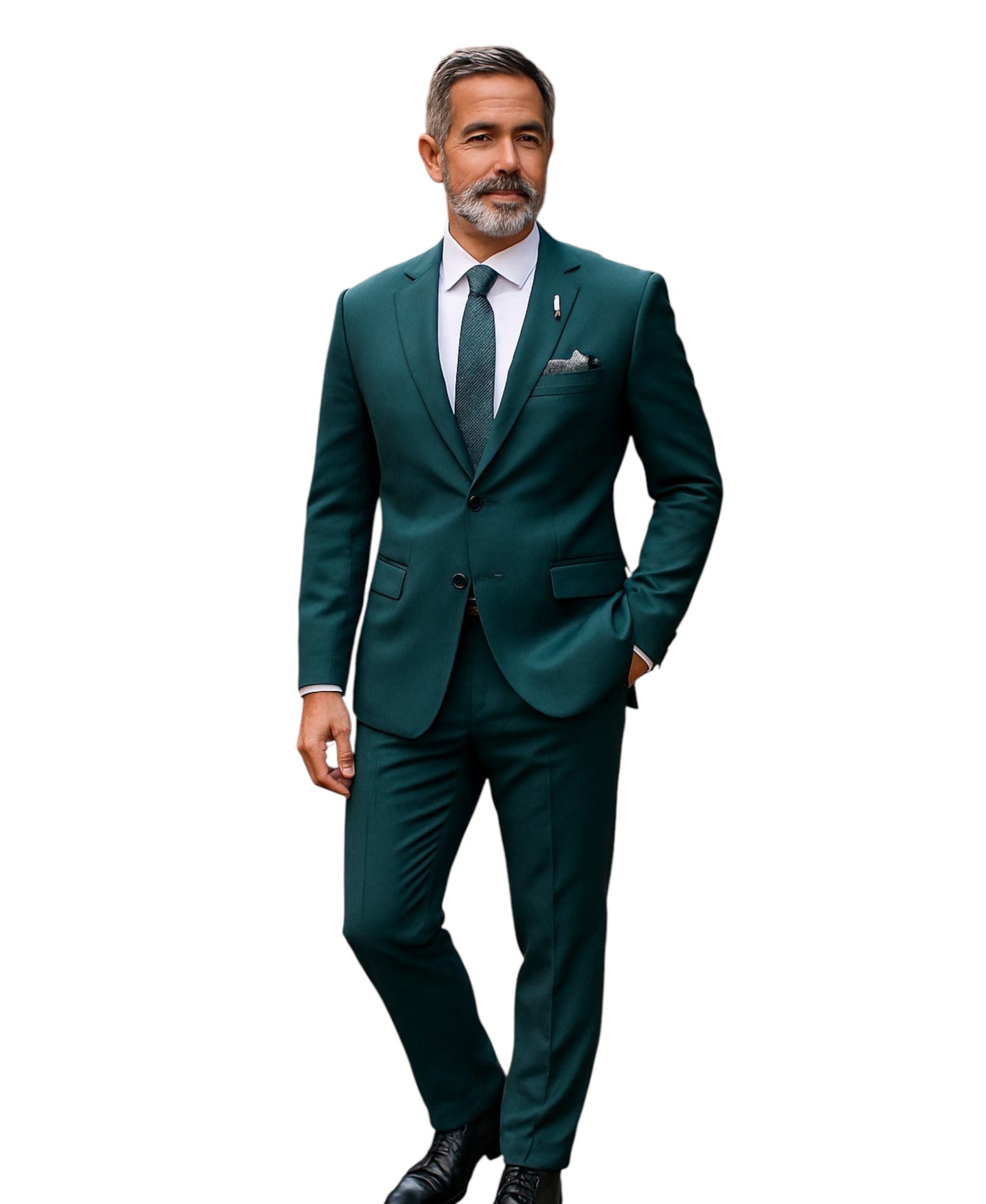 Tazzio Slim-Fit Notch Lapel Solid 2pc Suit Set, Tidepool