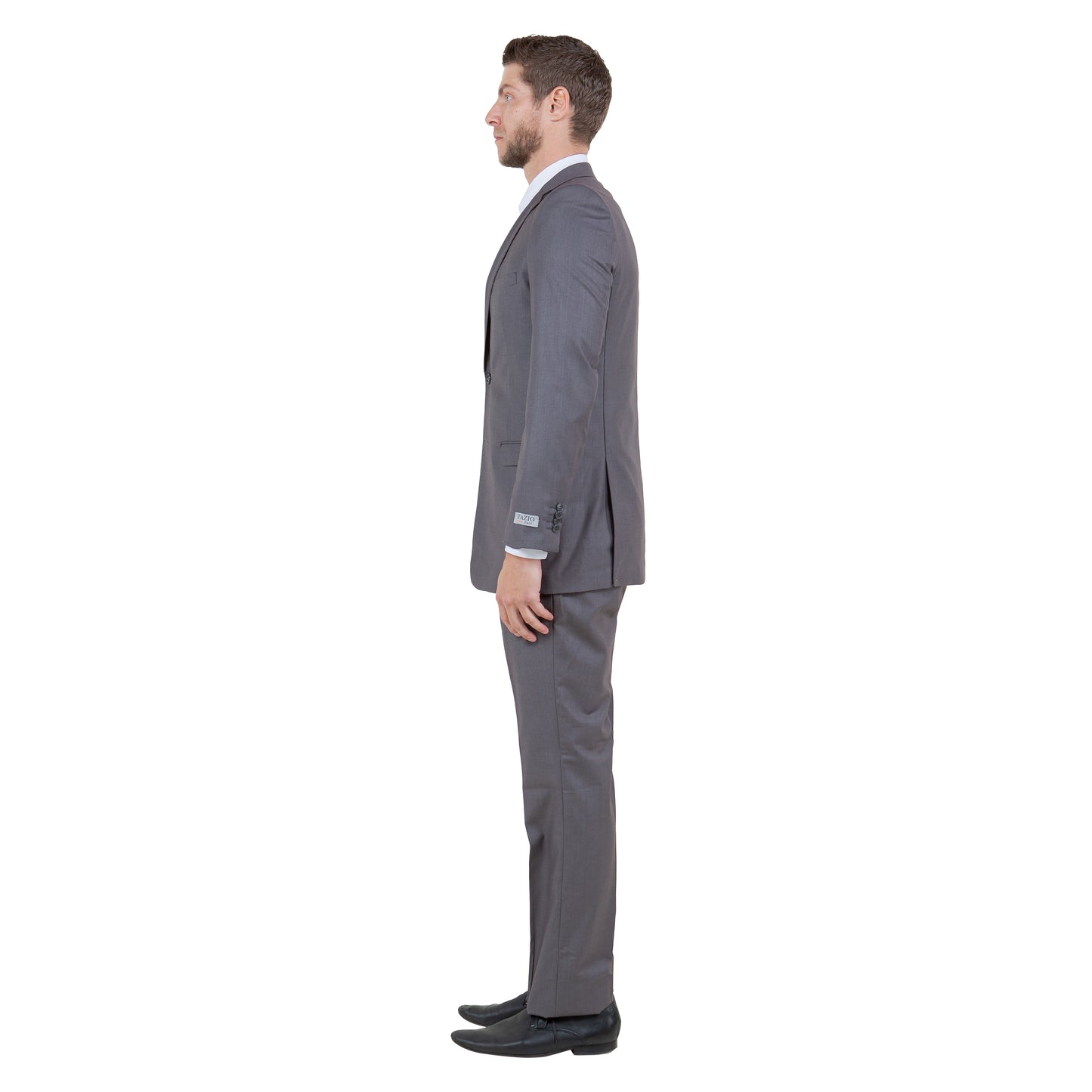 Tazzio Men's Slim-Fit 3pc Suit Set w/ Notch Lapel, Mid Grey
