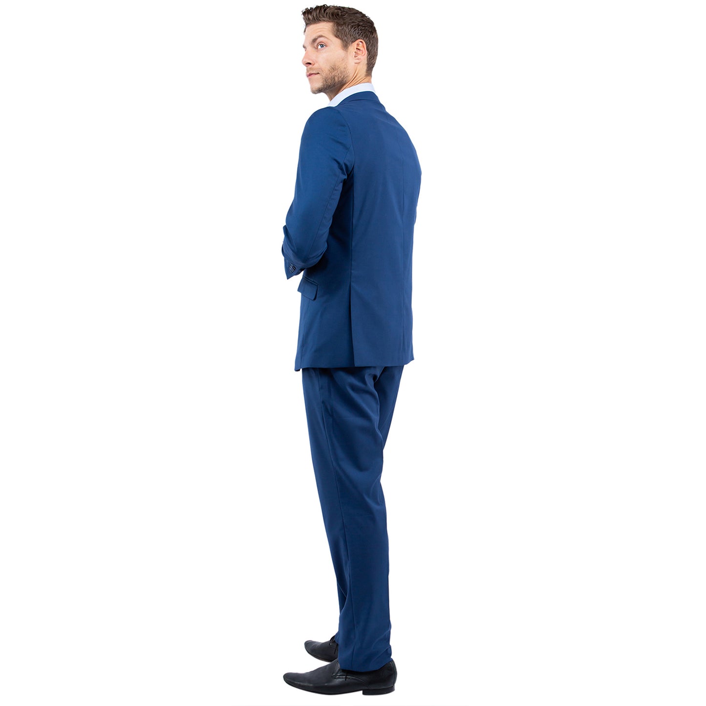 Tazzio Men's Slim-Fit 3pc Suit Set w/ Notch Lapel, Blue