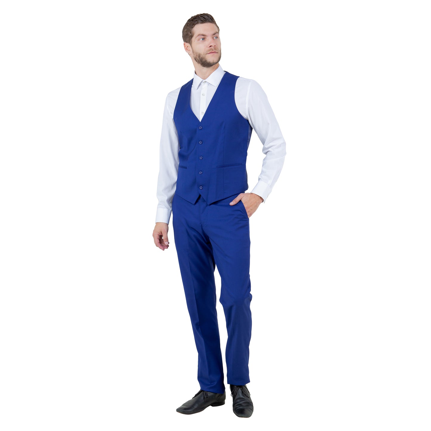 Tazzio Men's Slim-Fit 3pc Suit Set w/ Notch Lapel, Royal Blue