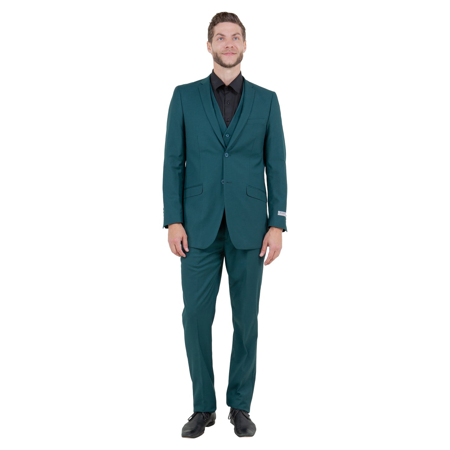 Tazzio Men's Slim-Fit 3pc Suit Set w/ Notch Lapel, Tidepool