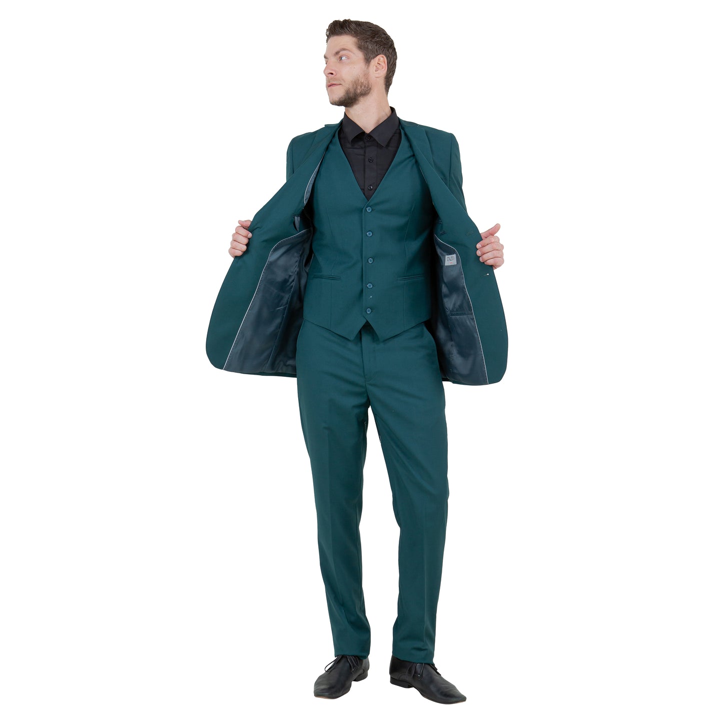 Tazzio Men's Slim-Fit 3pc Suit Set w/ Notch Lapel, Tidepool