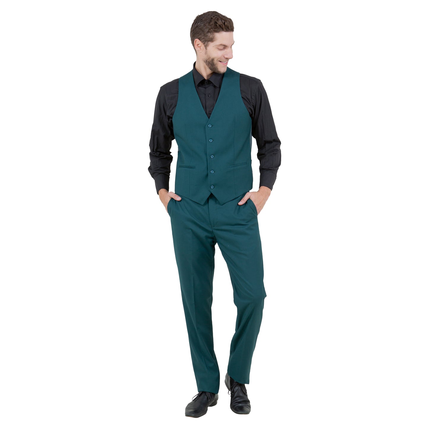 Tazzio Men's Slim-Fit 3pc Suit Set w/ Notch Lapel, Tidepool