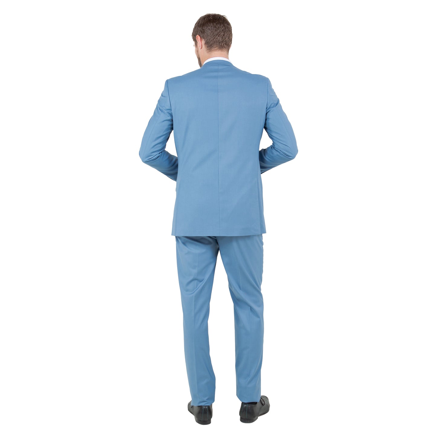 Tazzio Men's Slim-Fit 3pc Suit Set w/ Notch Lapel, Dusty Blue