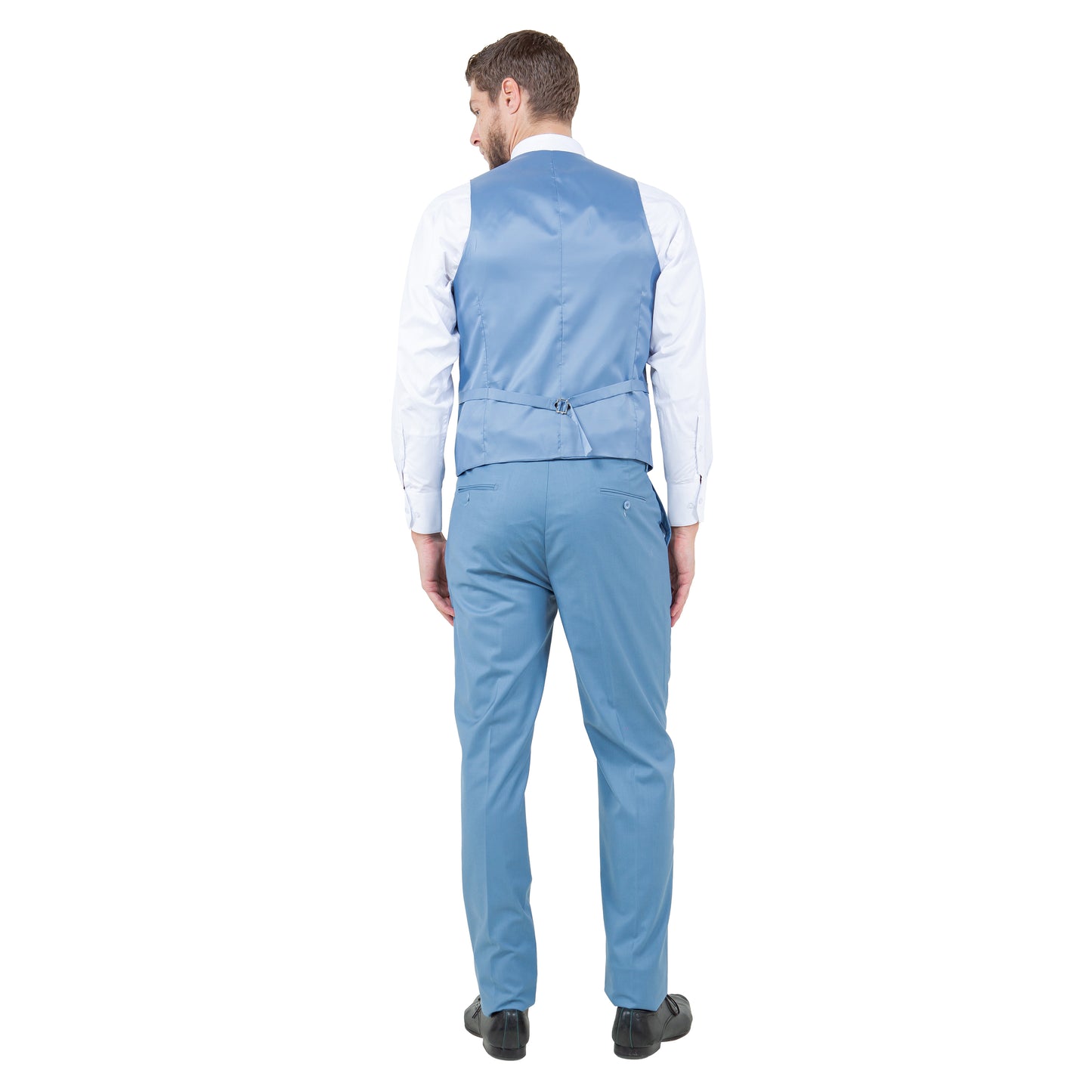 Tazzio Men's Slim-Fit 3pc Suit Set w/ Notch Lapel, Dusty Blue