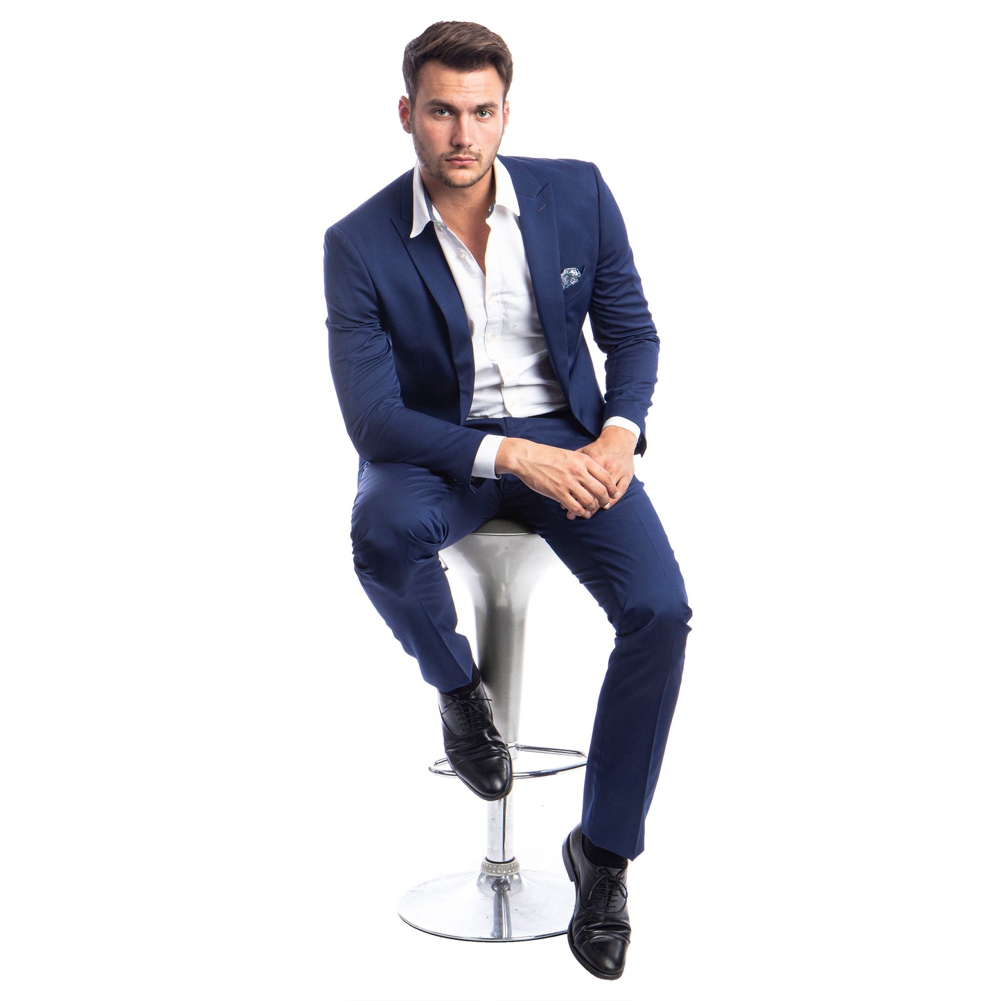 Men's Skinny-Fit 2pc Suit w/ Peak Lapel, Dark Blue