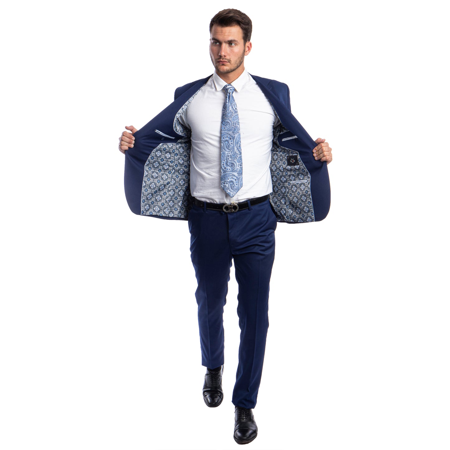 Men's Skinny-Fit 2pc Suit w/ Peak Lapel, Dark Blue