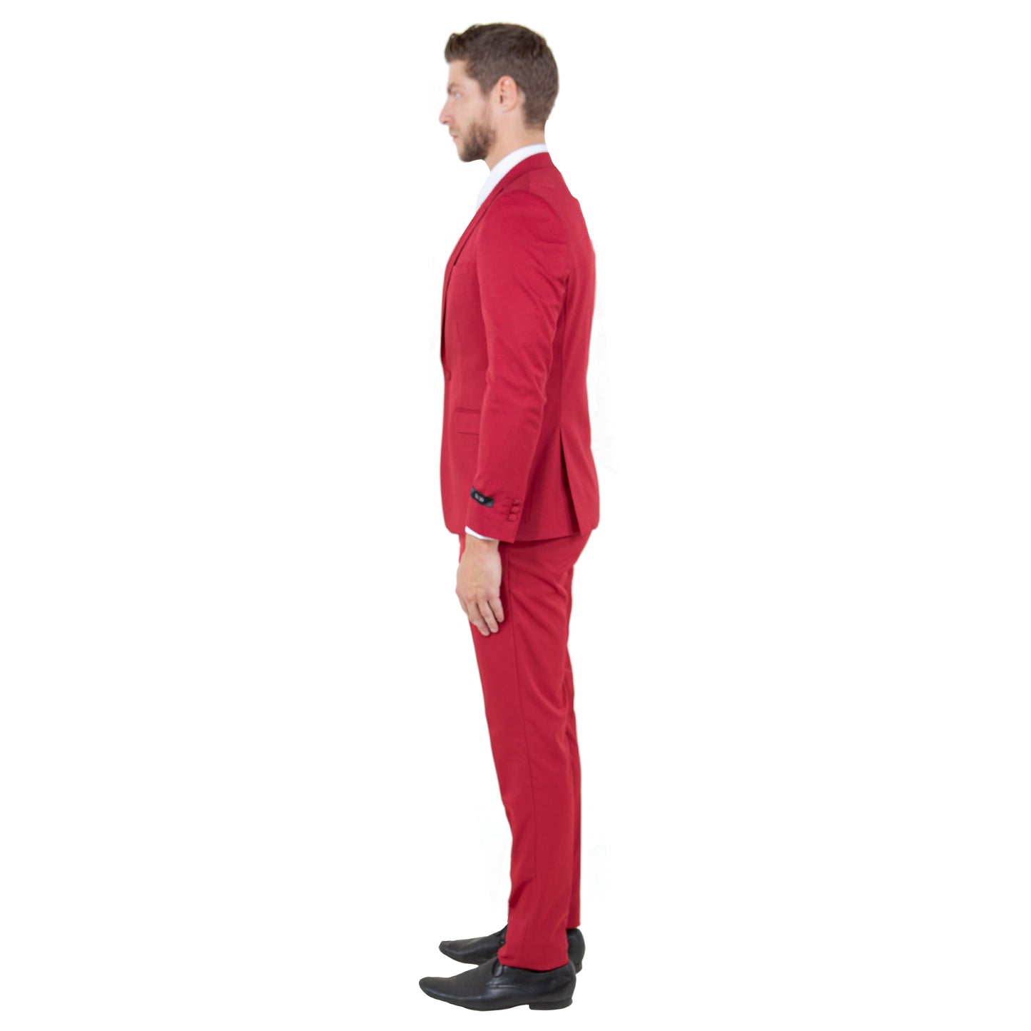 Men's Skinny-Fit 2pc Suit w/ Peak Lapel, Red