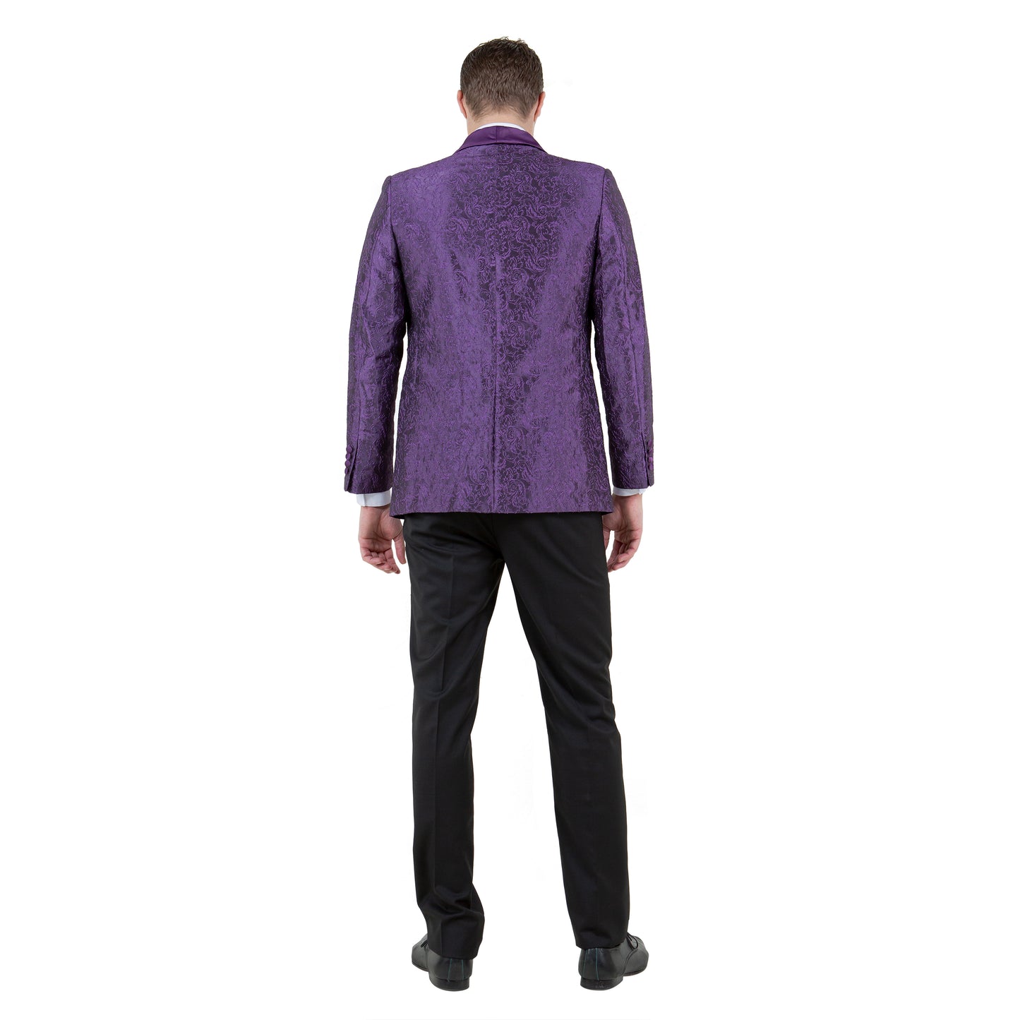 Mens Slim-Fit Solid Paisley Blazer Only w/ Shawl Collar