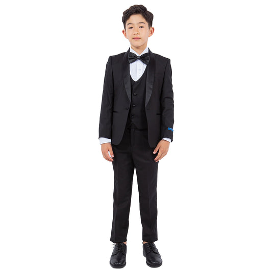 Perry Ellis Boy's 5pc Tuxedo Set, Black