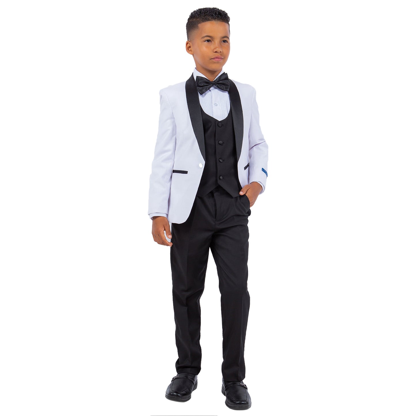 Perry Ellis Boy's 5pc Tuxedo Set, White