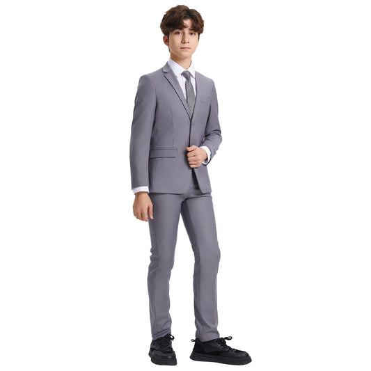Stacy Adams Boy's 5pc Suit Set, Grey
