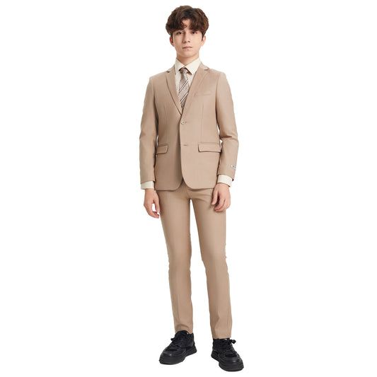 Stacy Adams Boy's 5pc Suit Set, Mid Tan