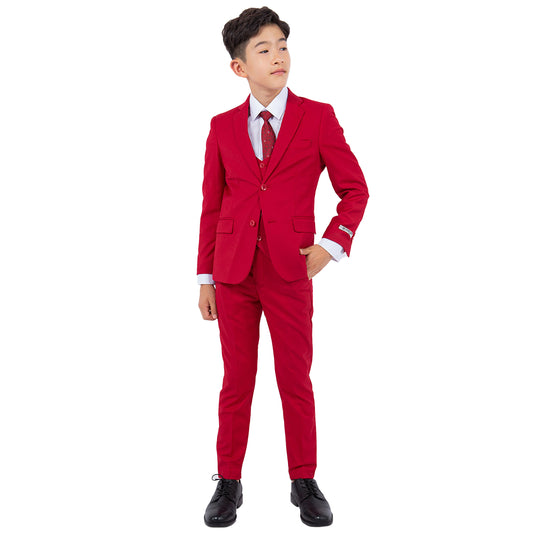 Stacy Adams Boy's 5pc Suit Set, Red