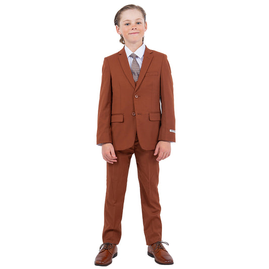 Stacy Adams Boy's 5pc Suit Set, Light Brown