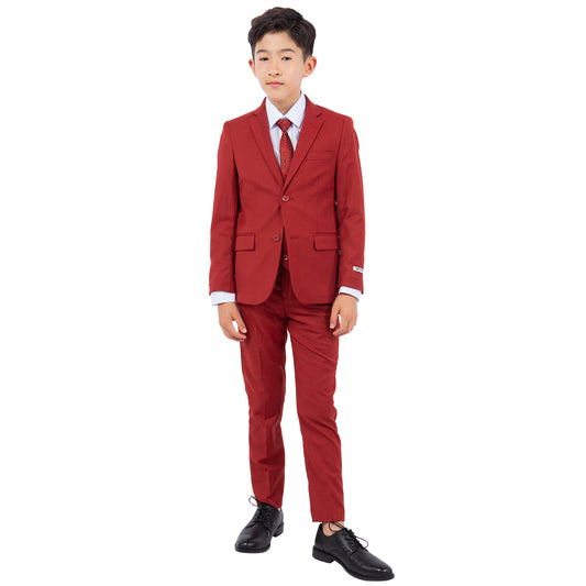 Stacy Adams Boy's 5pc Suit Set, Brick