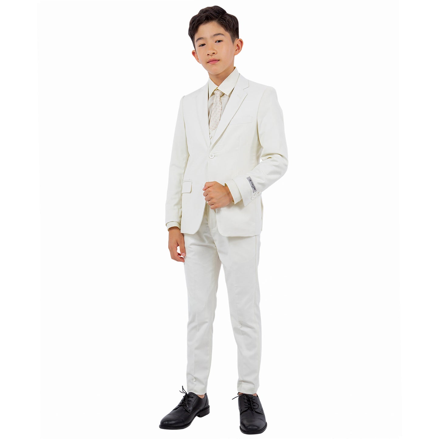 Stacy Adams Boy's 5pc Suit Set, Ivory