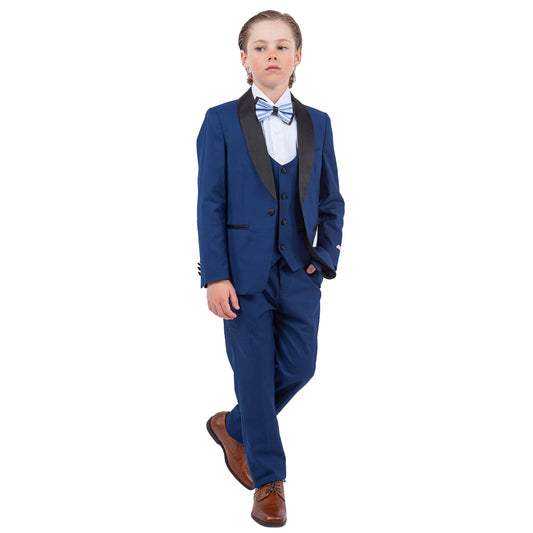 Stacy Adams Boy's 5pc Tuxedo Set, Indigo