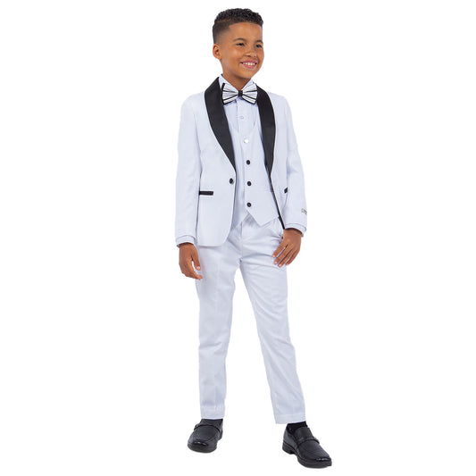 Stacy Adams Boy's 5pc Tuxedo Set, White