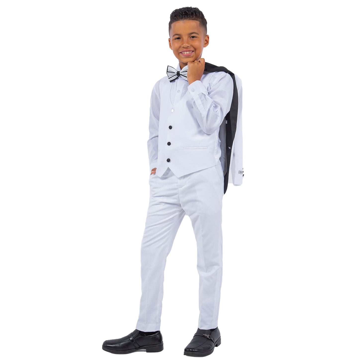 Stacy Adams Boy's 5pc Tuxedo Set, White