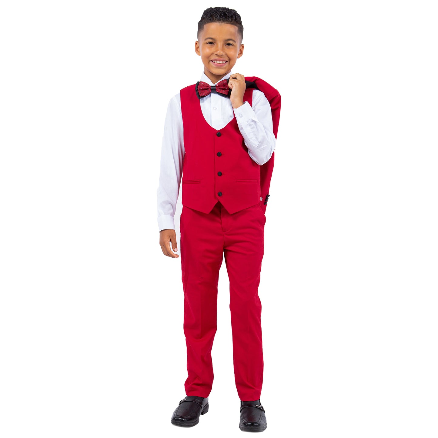 Stacy Adams Boy's 5pc Tuxedo Set, Red