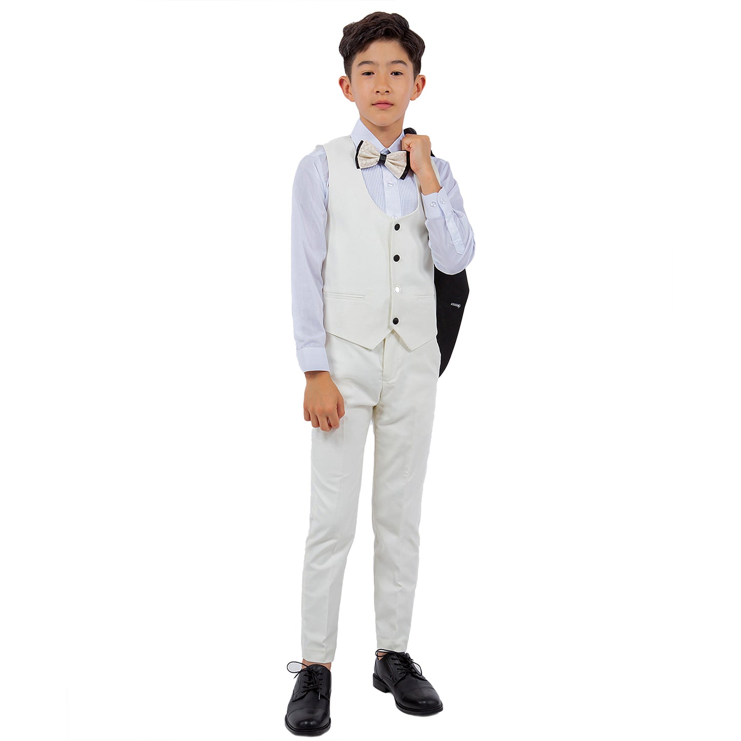 Stacy Adams Boy's 5pc Tuxedo Set, Ivory