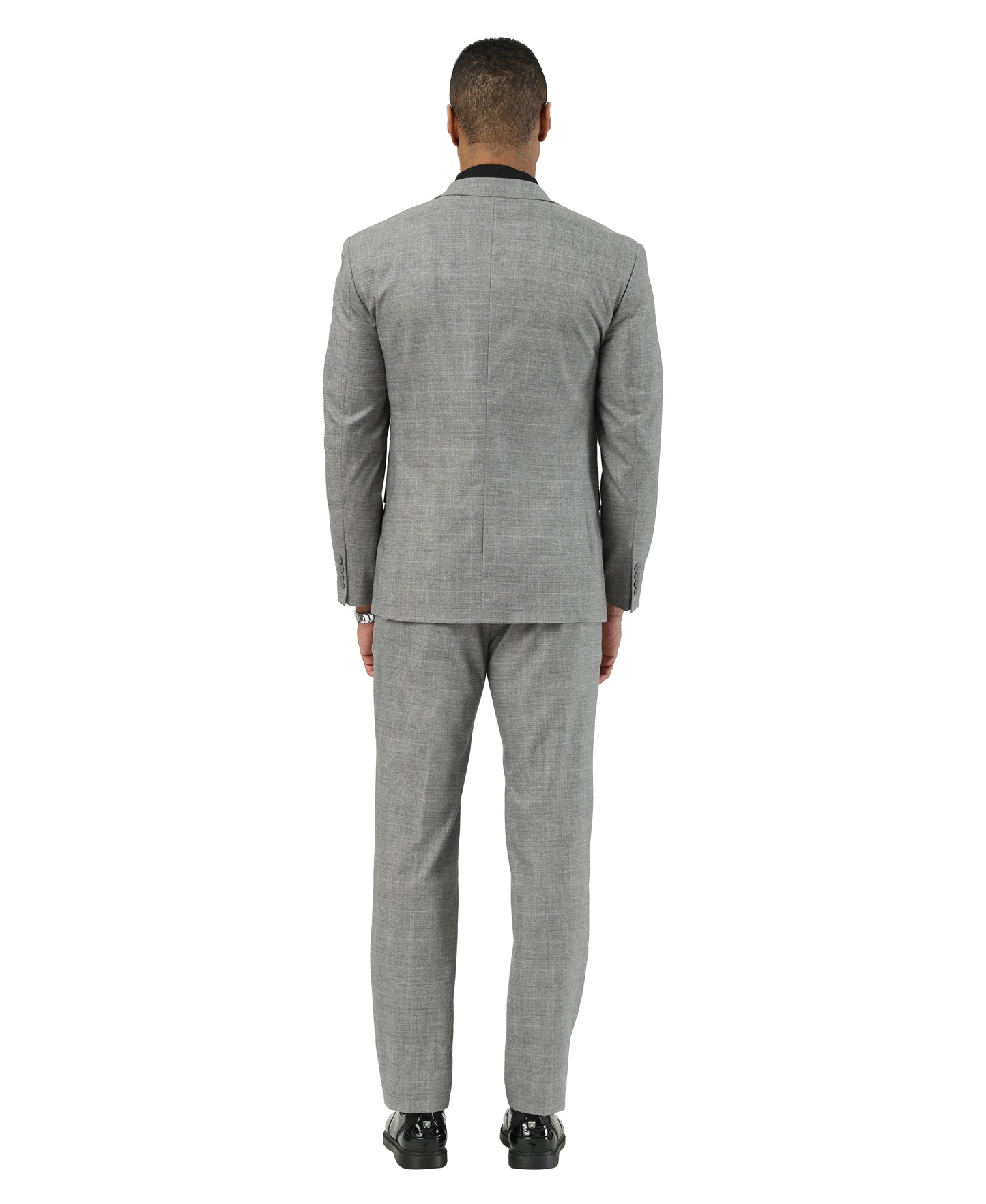 Stacy Adams Hybrid Fit Windowpane Plaid 3 Piece Suit Set
