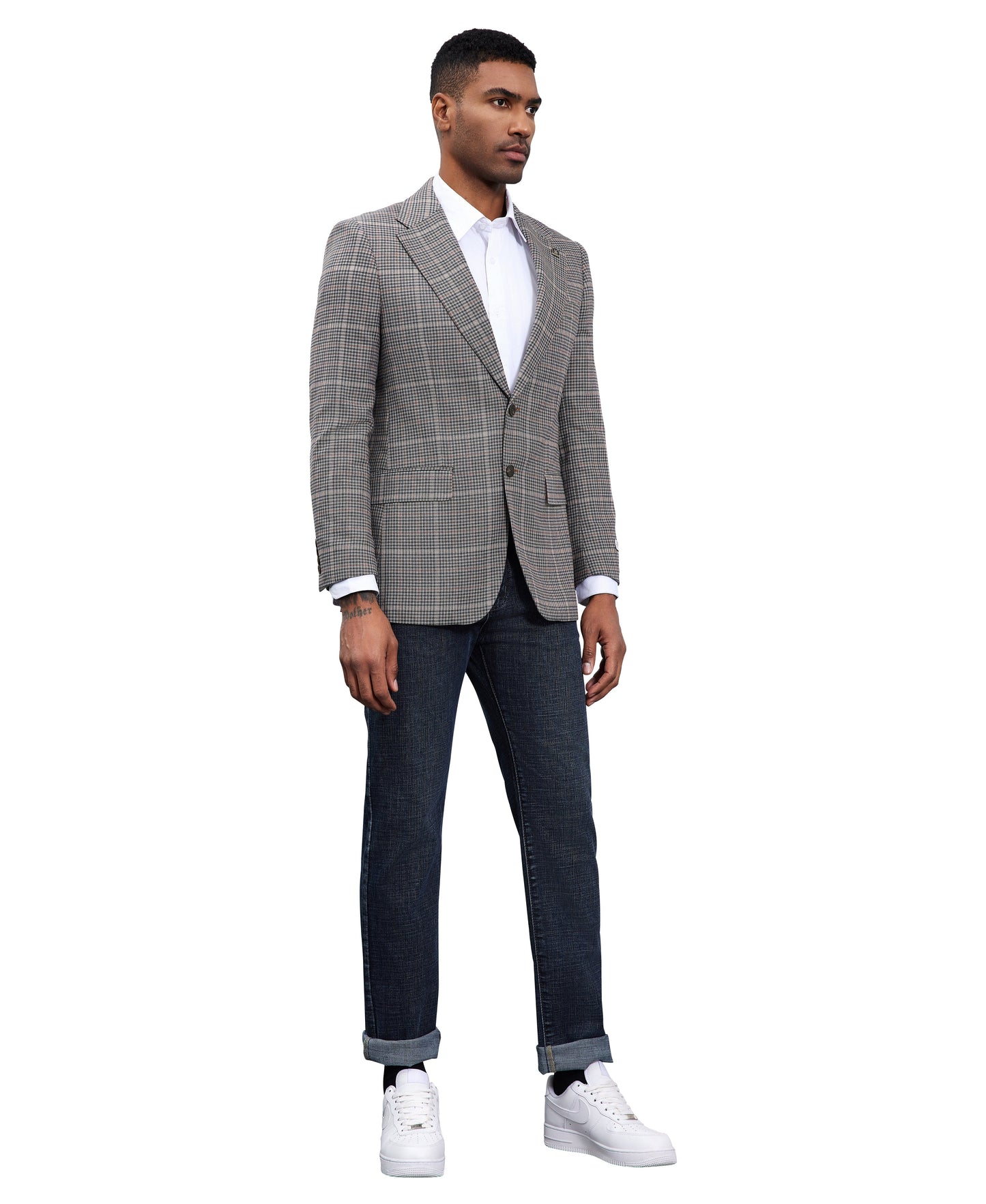 Stacy Adams Windowpane Textured Sport Jacket Only, Dark Grey