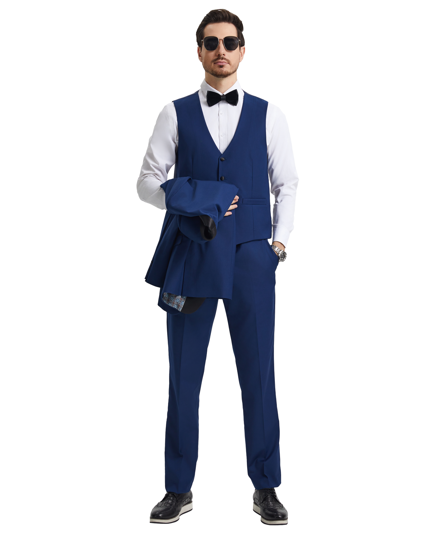 Stacy Adams Hybrid-Fit Vested Tuxedo, Blue