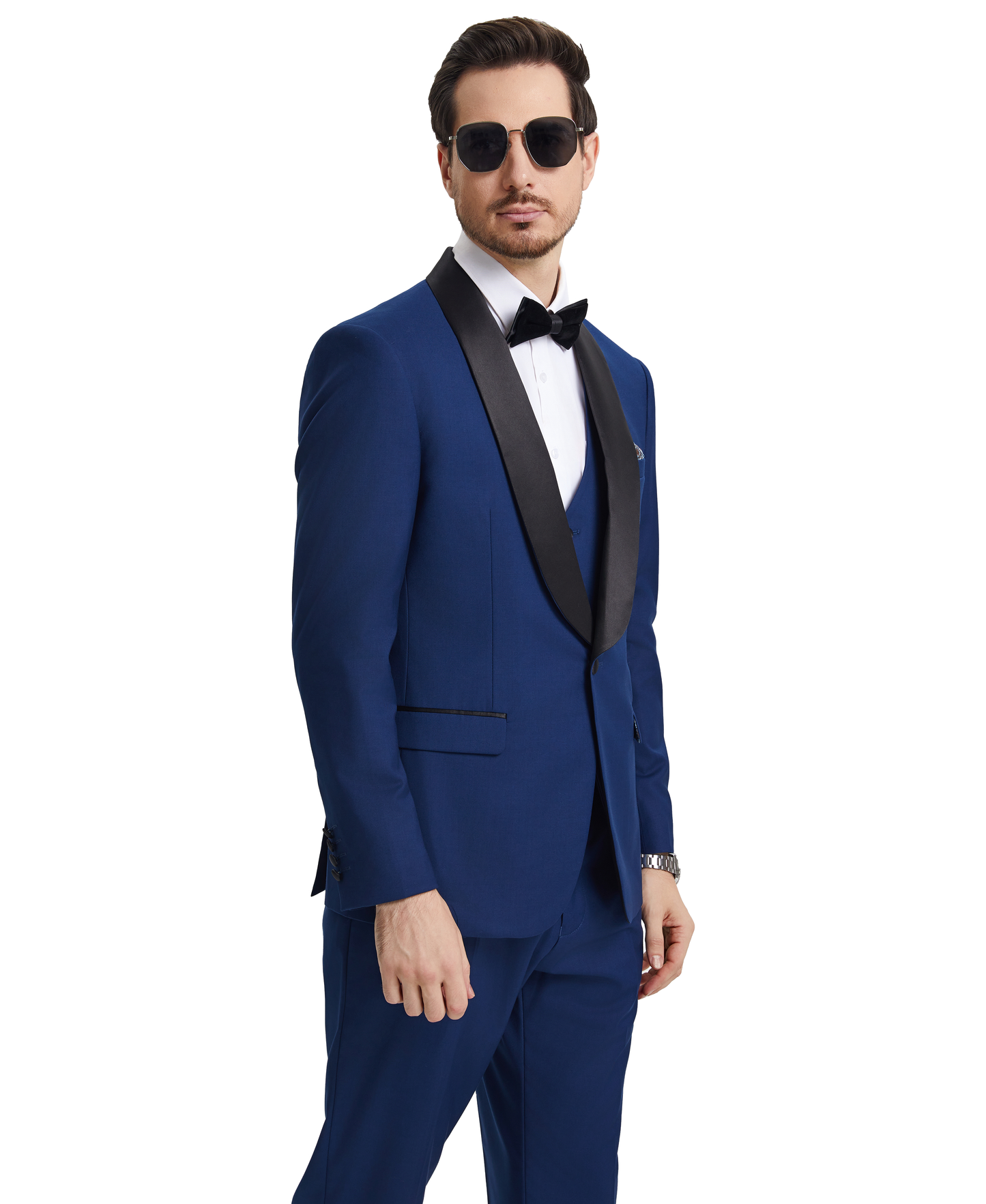 Stacy Adams Hybrid-Fit Vested Tuxedo, Blue