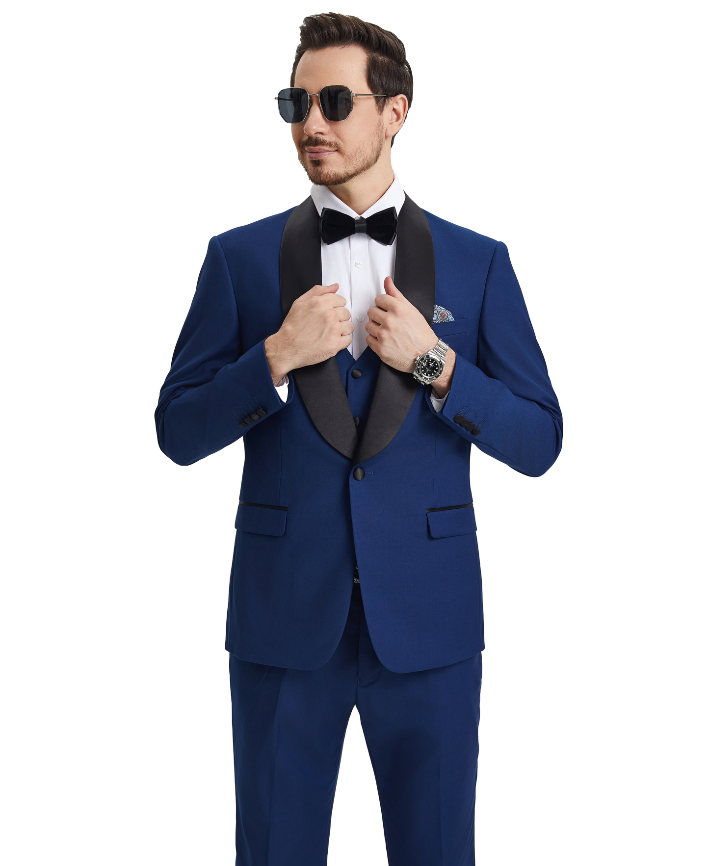 Stacy Adams Hybrid-Fit Vested Tuxedo, Blue