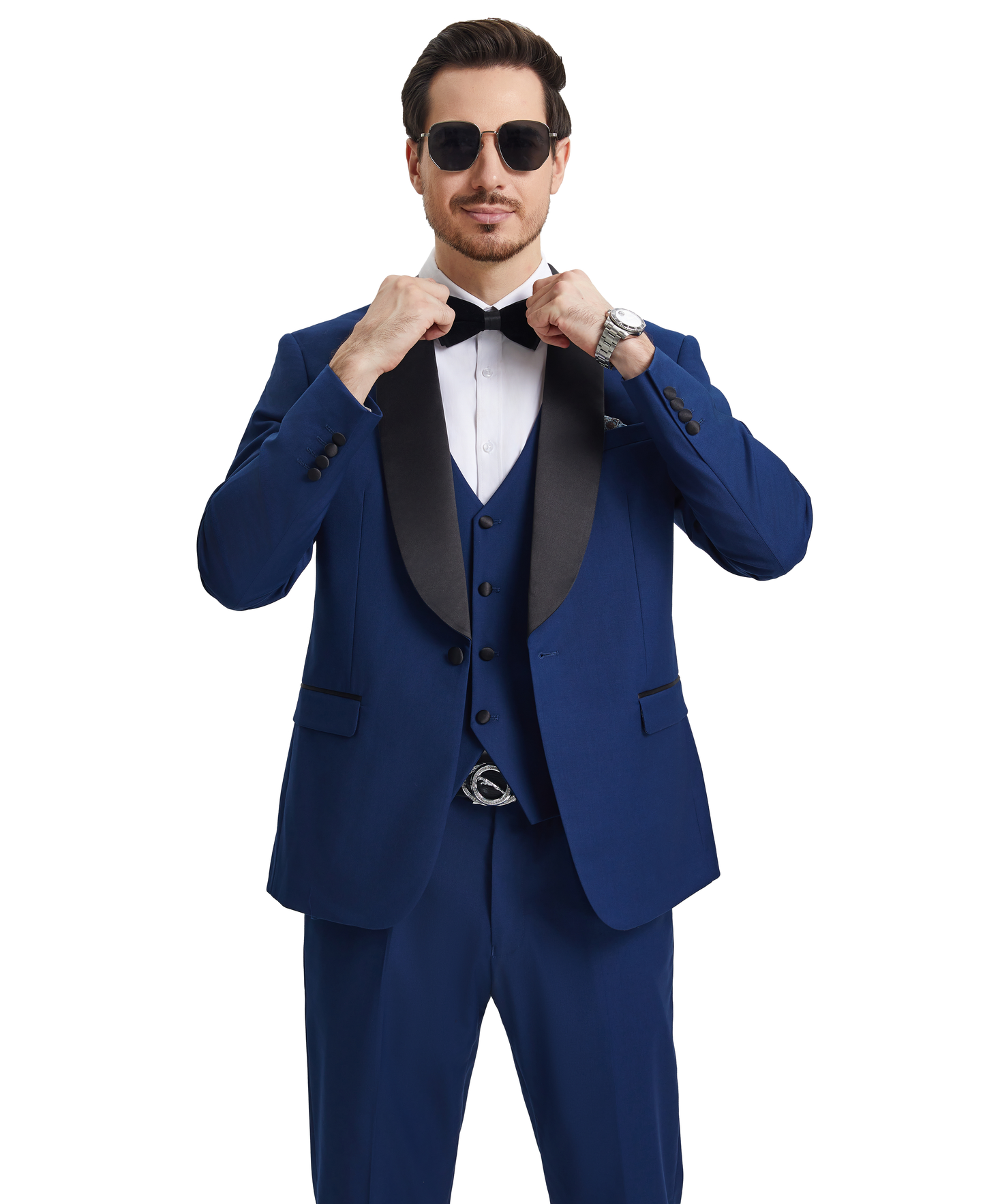 Stacy Adams Hybrid-Fit Vested Tuxedo, Blue
