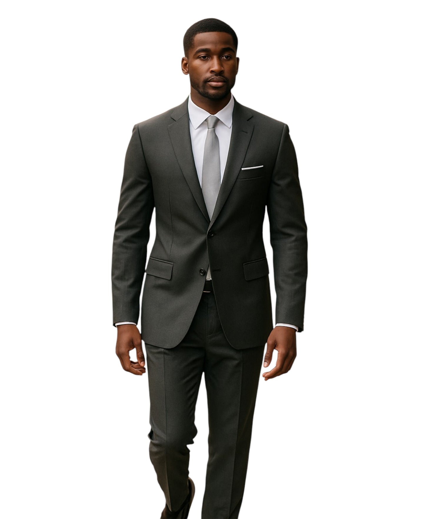 Tazzio Slim-Fit Notch Lapel Solid 2pc Suit Set, Grey