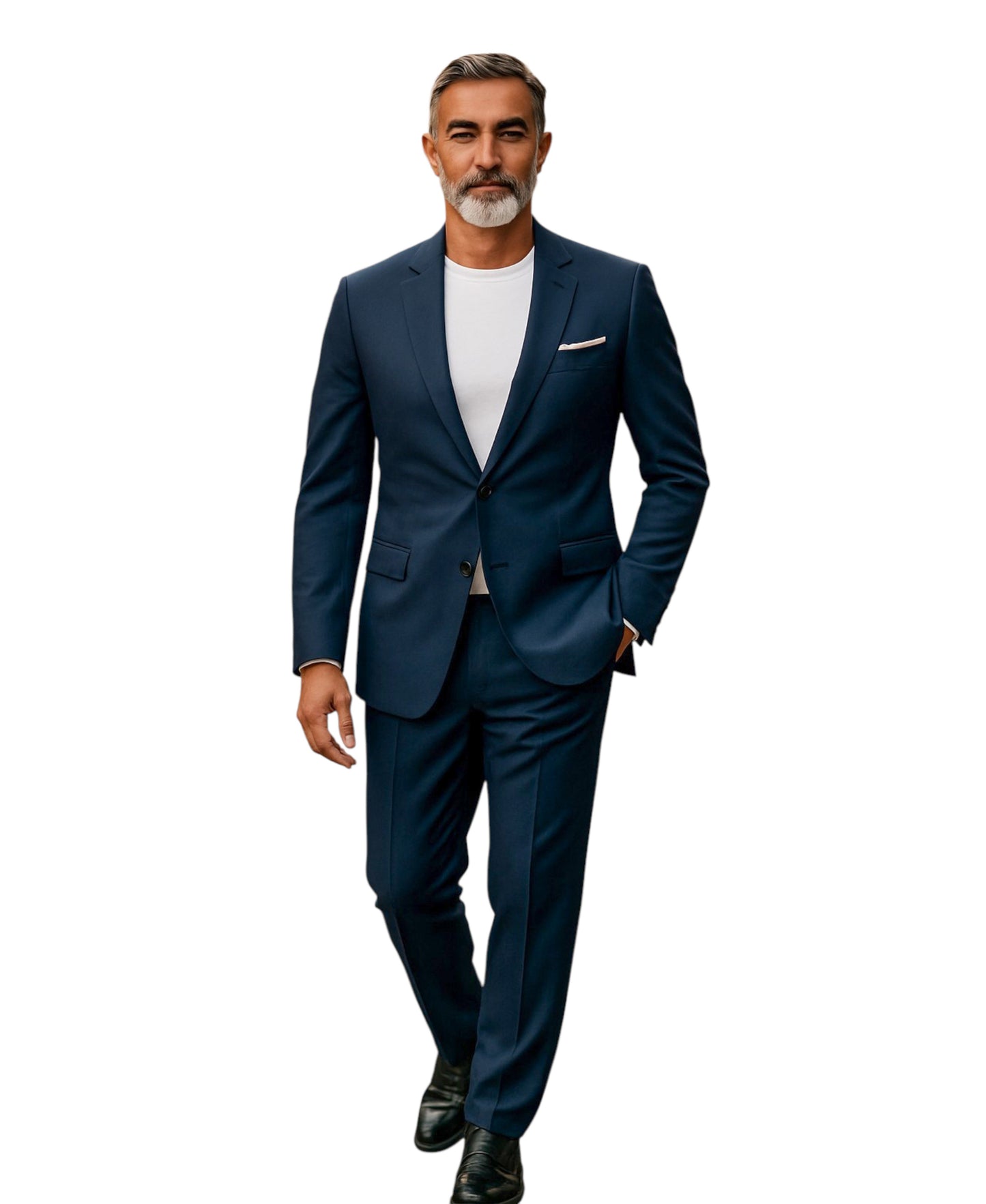 Tazzio Slim-Fit Notch Lapel Solid 2pc Suit Set, Navy Blue