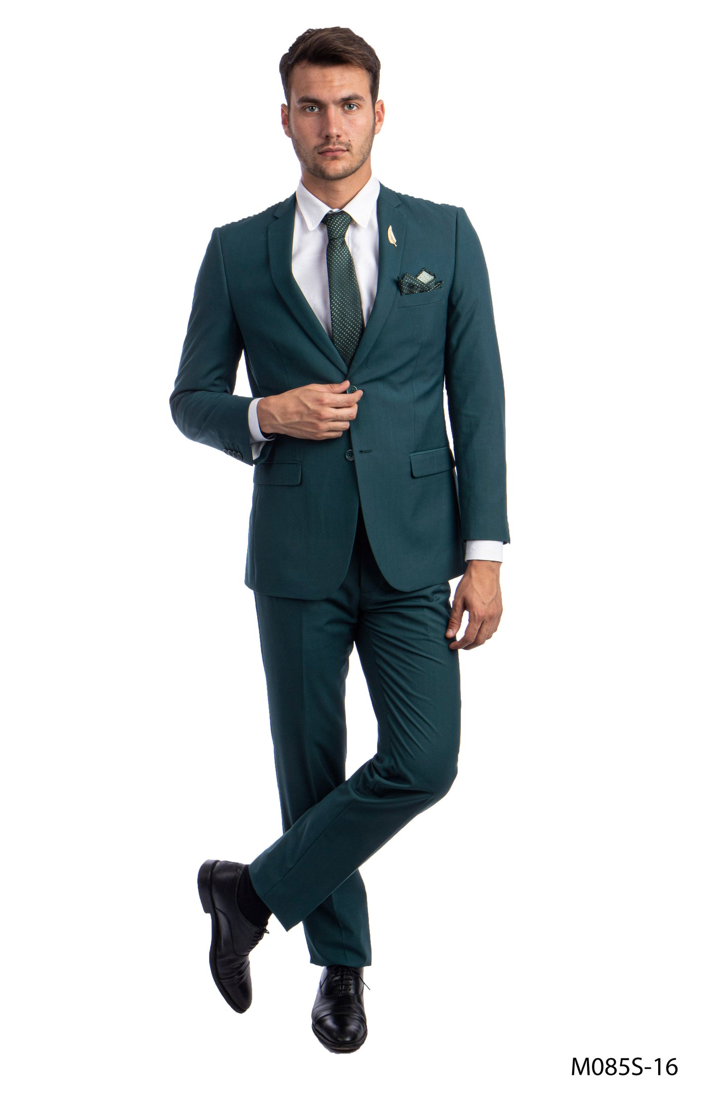 Tazzio Slim-Fit Notch Lapel Solid 2pc Suit Set, Tidepool