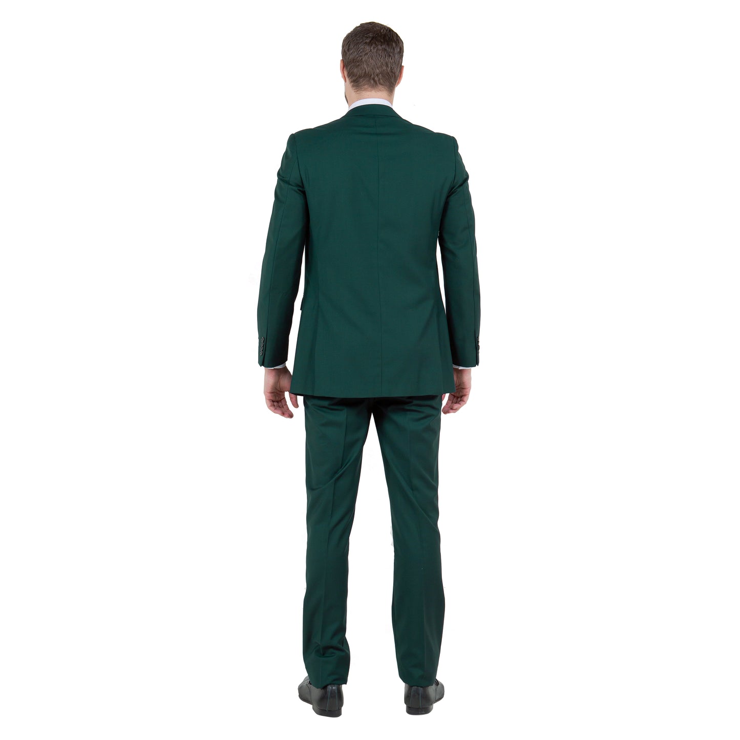 Tazzio Peak Lapel 2pc Solid Suit Set, Green
