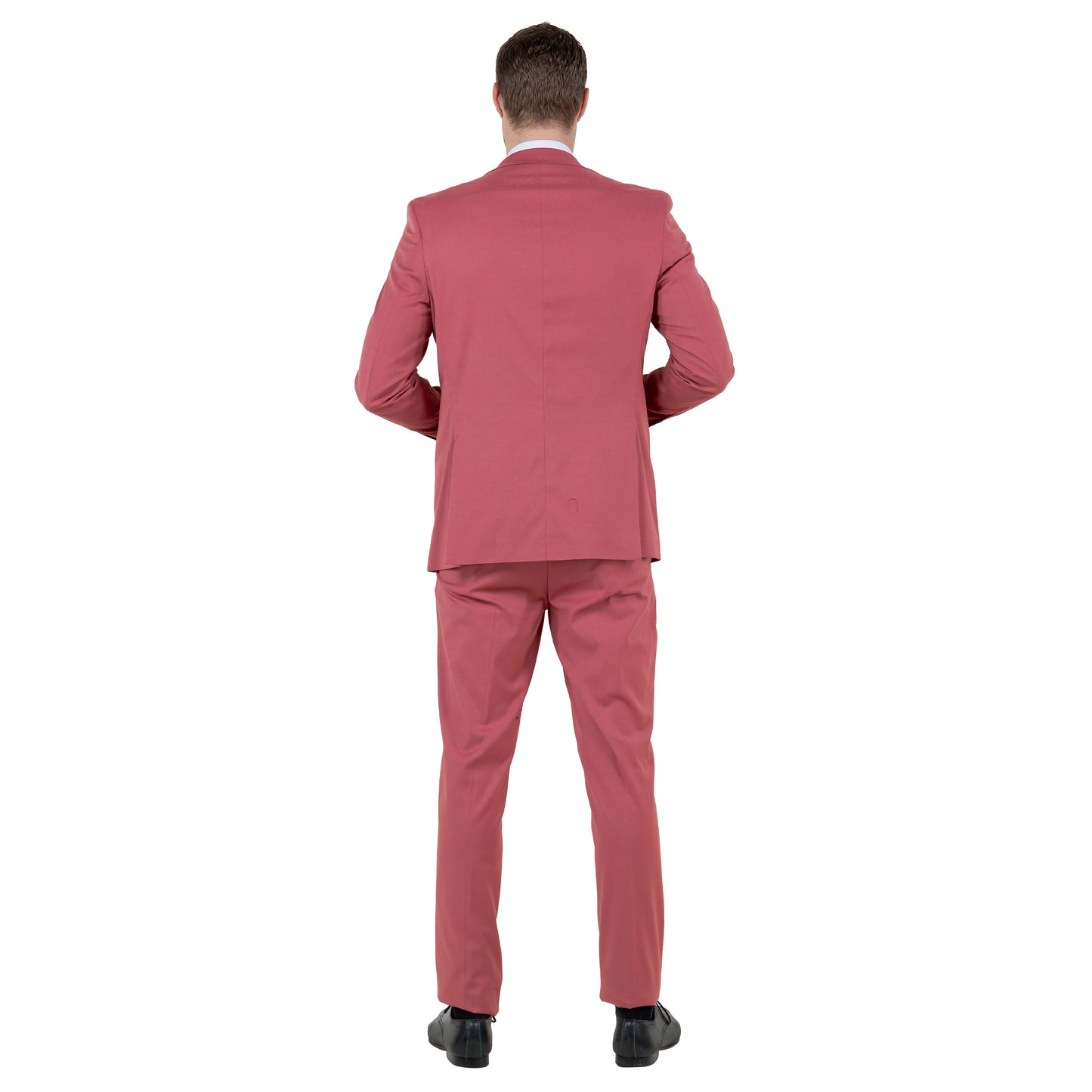 Tazzio Men's Ultra Slim-Fit 3pc Suit w/ Expandable Waistband, Coral