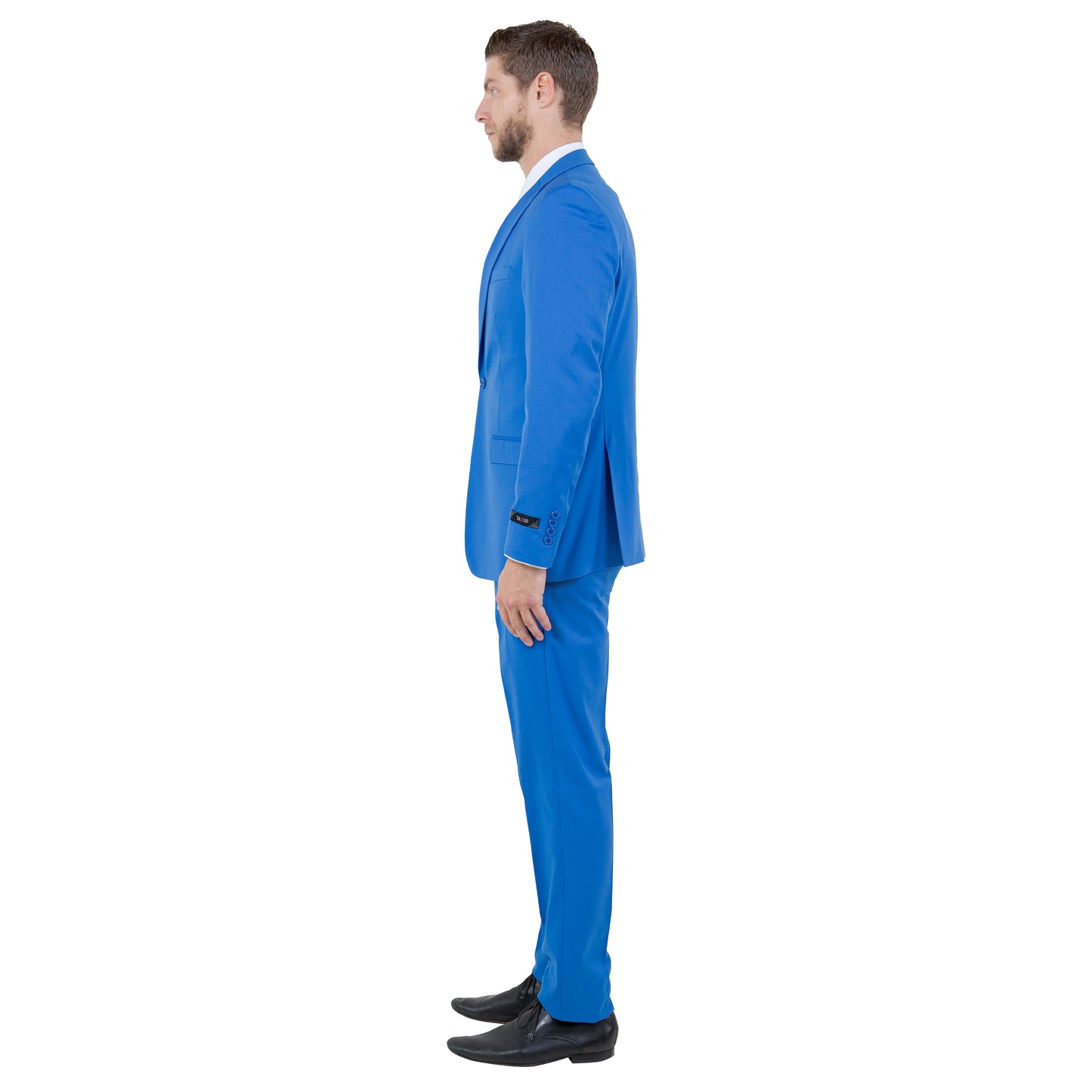 Tazzio Men's Ultra Slim-Fit 3pc Suit w/ Expandable Waistband, Blue