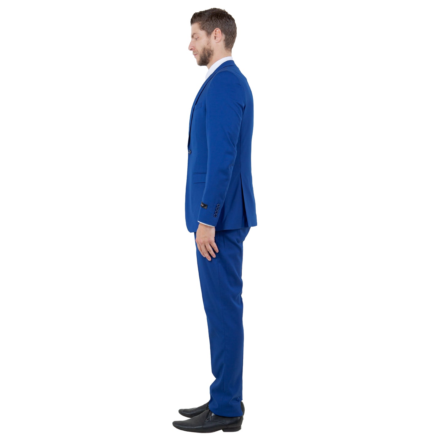 Tazzio Men's Ultra Slim-Fit 3pc Suit w/ Expandable Waistband, Indigo