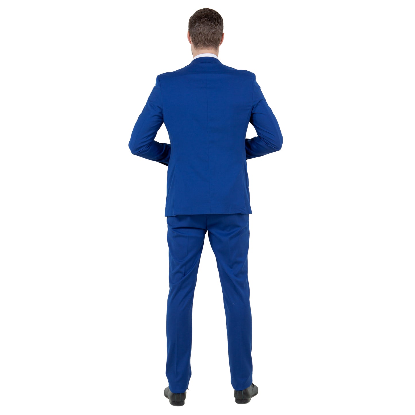 Tazzio Men's Ultra Slim-Fit 3pc Suit w/ Expandable Waistband, Indigo