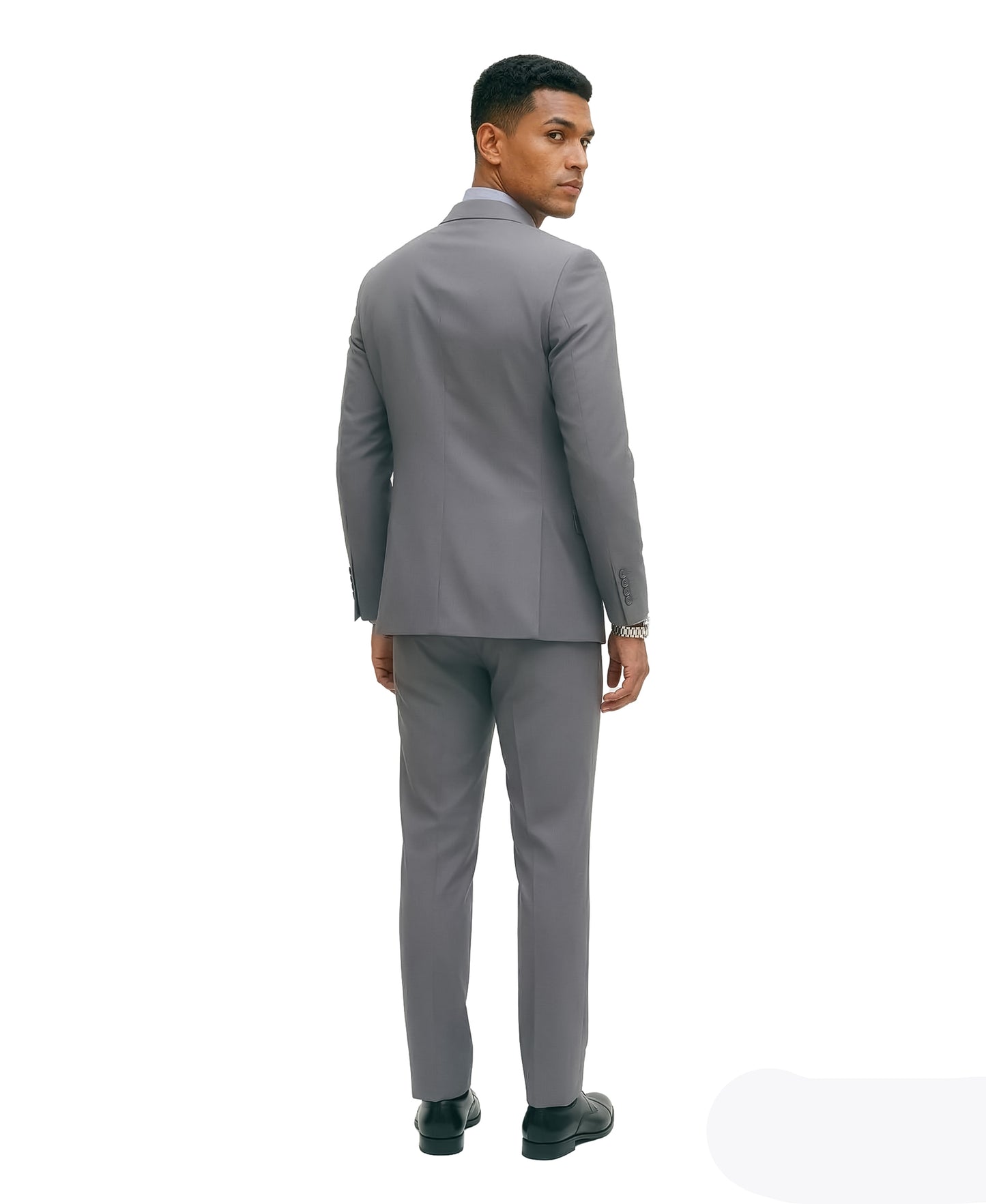 Men’s Double Breasted Peak Lapel 2 Piece Suit Set, Slim Fit Dress Suit
