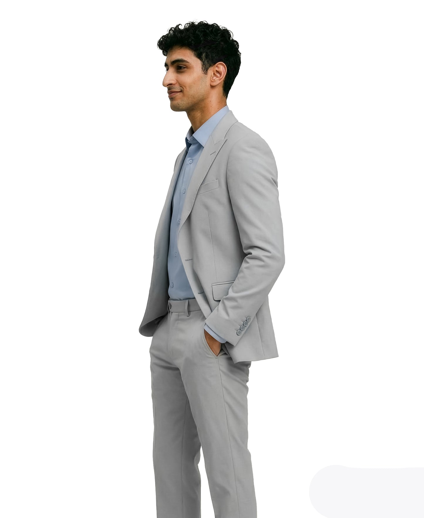 Men’s Double Breasted Peak Lapel 2 Piece Suit Set, Slim Fit Dress Suit