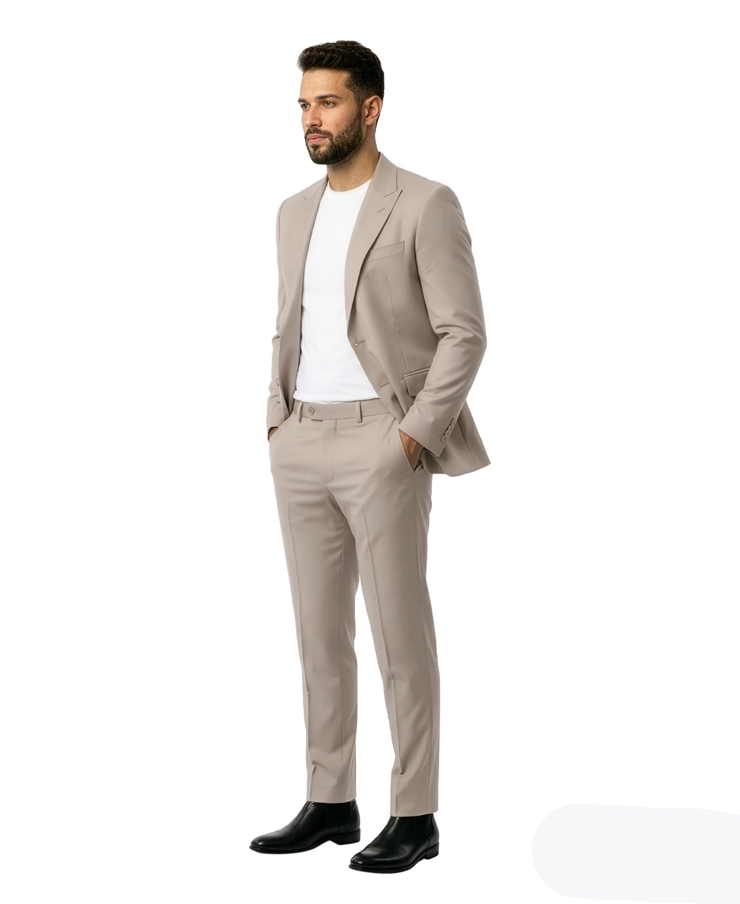 Men’s Double Breasted Peak Lapel 2 Piece Suit Set, Slim Fit Dress Suit