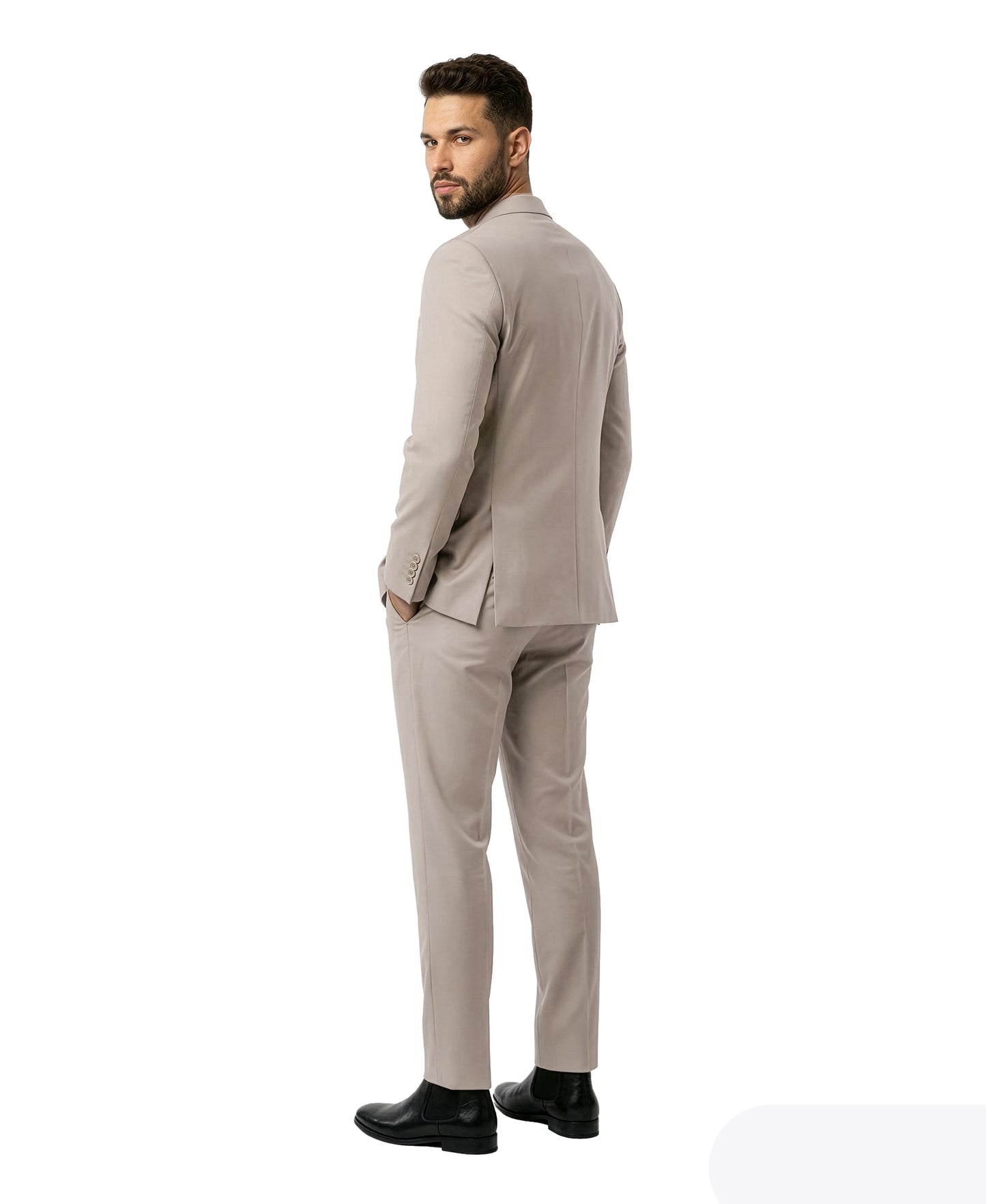 Men’s Double Breasted Peak Lapel 2 Piece Suit Set, Slim Fit Dress Suit