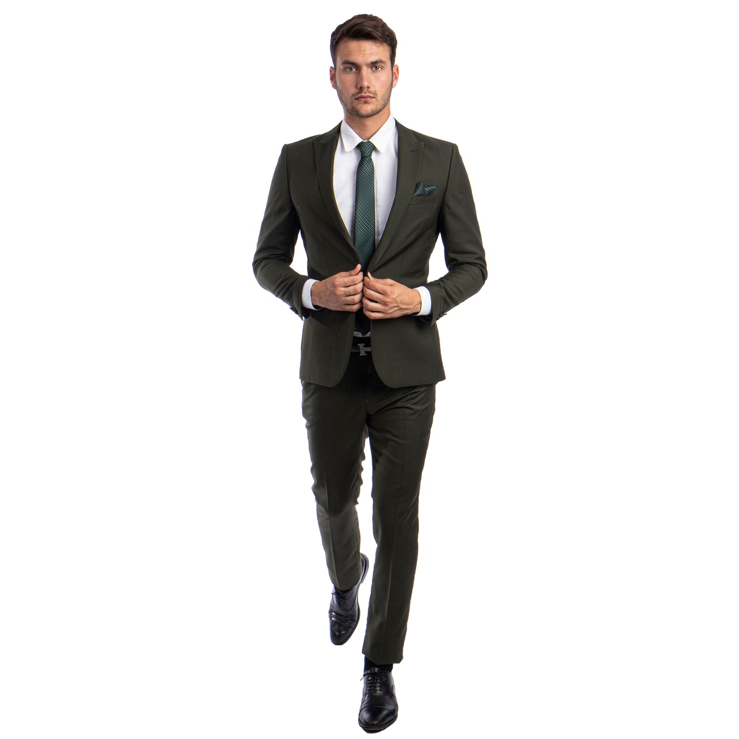 Men's Skinny-Fit 2pc Suit w/ Peak Lapel, Green