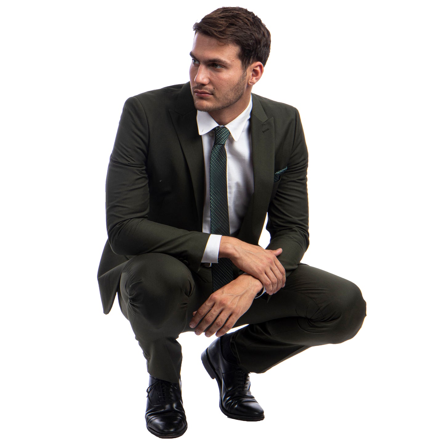 Men's Skinny-Fit 2pc Suit w/ Peak Lapel, Green