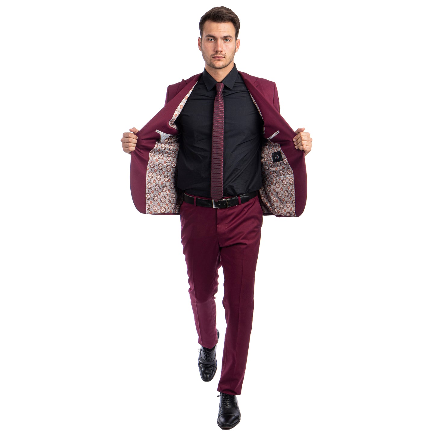 Men's Skinny-Fit 2pc Suit w/ Peak Lapel, Burgundy