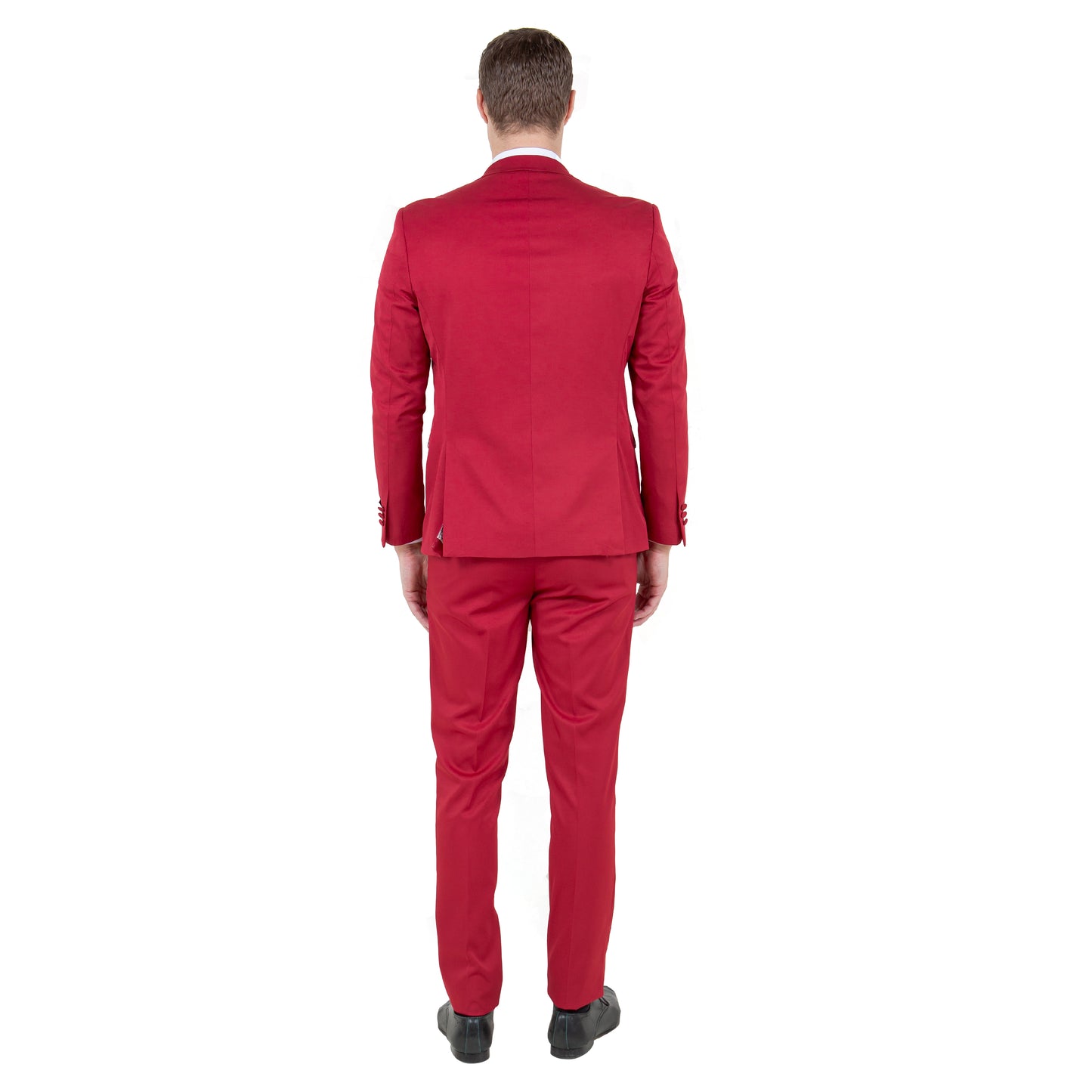 Men's Skinny-Fit 2pc Suit w/ Peak Lapel, Red