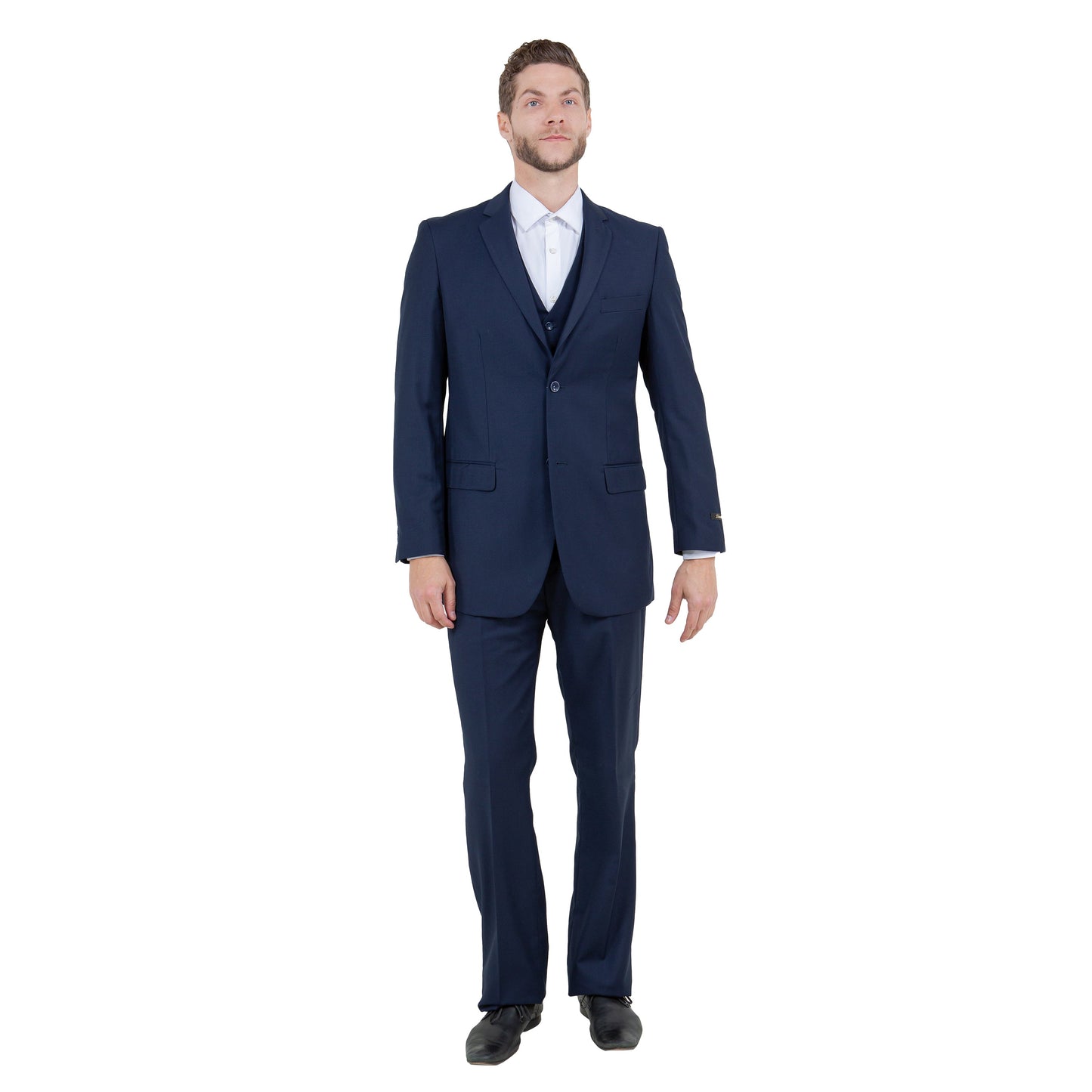 Men's Modern-Fit 3-Piece Suit Set w/ Jacket, Vest and Pants, Blue