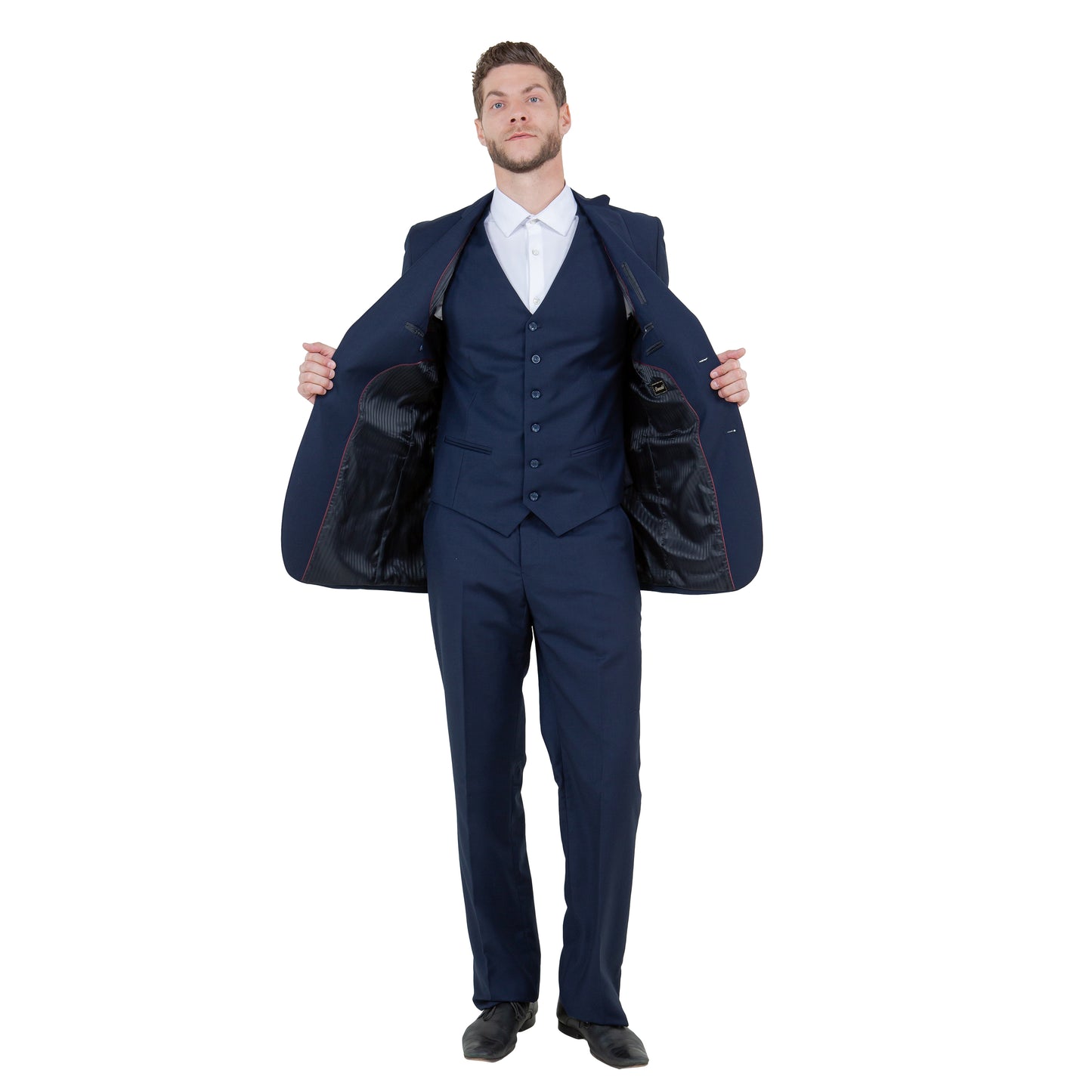 Men's Modern-Fit 3-Piece Suit Set w/ Jacket, Vest and Pants, Blue